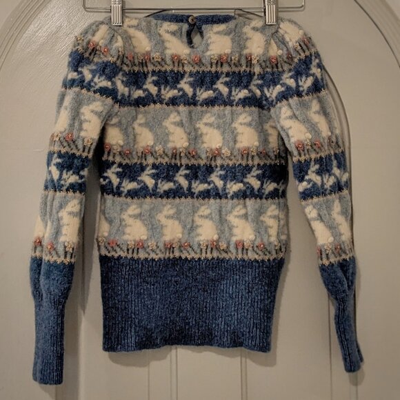 Vintage 1988 Moussie for Susan Bristol Girls Shetland Wool & Angora Sweater - Picture 10 of 11